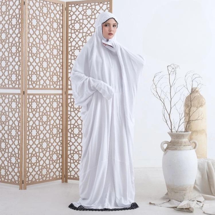 Mukena Dewasa Terusan Rayon Twill Premium Mukena Lajuran Renda Mewah