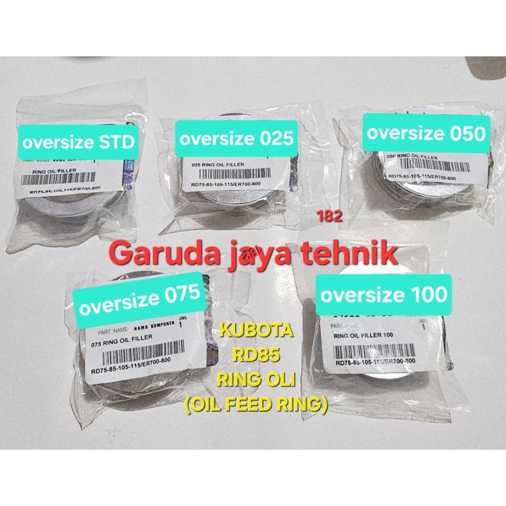 mesin kubota RD85 RD85DIS NEW. ring oli kubota RD85 RD85DIS STD 025 050 075 100. oli feed ring kubot