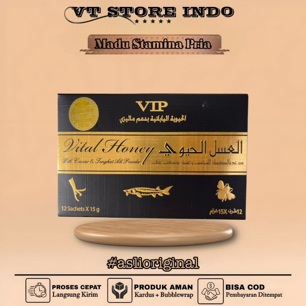 Madu Vital Honey Original Madu Pria Asli Stamina 1 Box Isi 12 sachet
