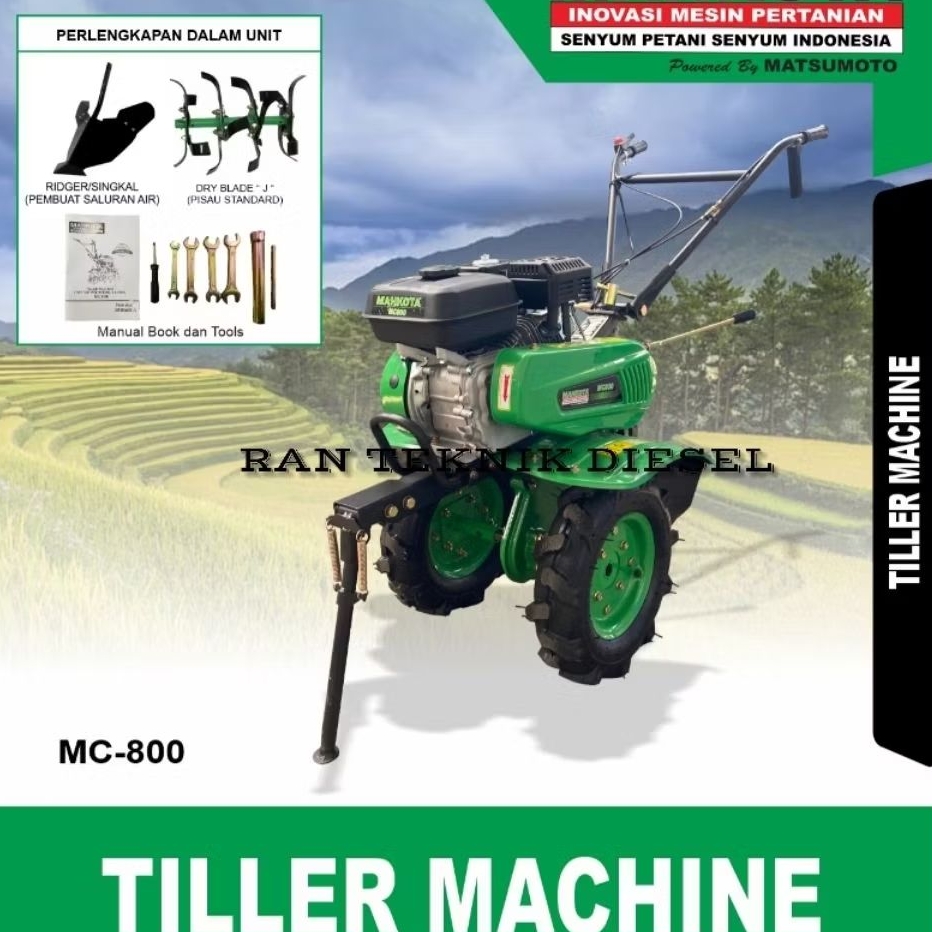 Traktor Mini Bajak Sawah Ladang  MAHKOTA MC 800 Tiller