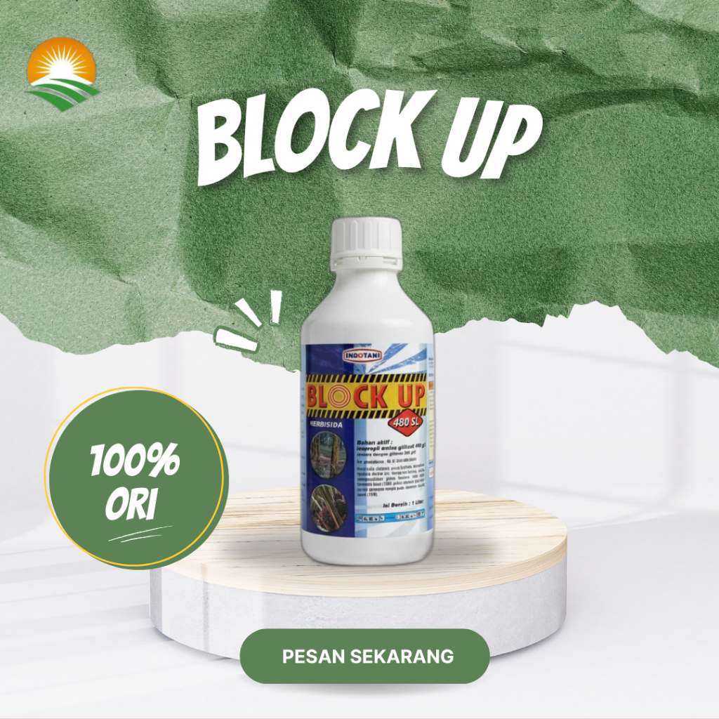 Herbisida Block Up 480 SL 1 L - Obat Rumput Gulma Daun Lebar, Sempit & Teki