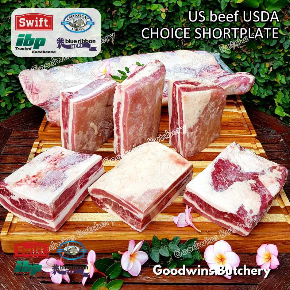 US / Brazil beef SHORTPLATE portioned cut 1kg | daging sapi perut samcan iris slice teriyaki yakinik