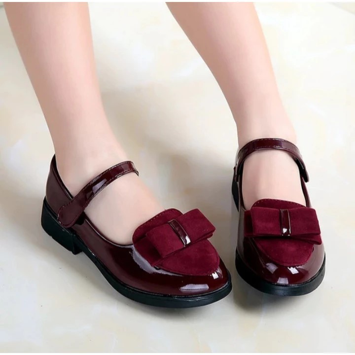 sepatu anak perempuan model pita tumpuk elegan / sepatu docmart anak perempuan cantik / sepatu anak 