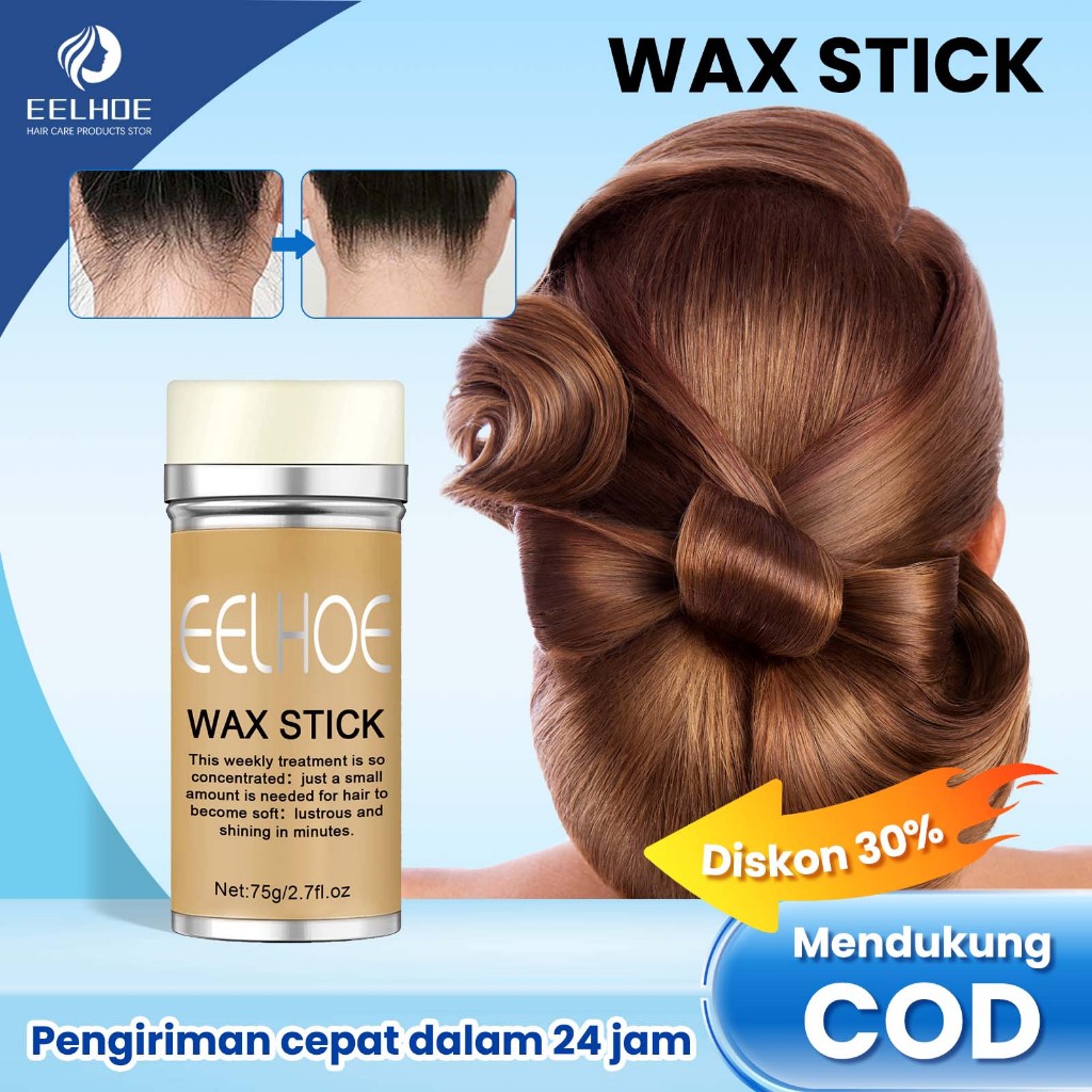 EELHOE wax stick rambut 75g hair wax stick Rambut Wax Stick Styling Rambut Merapikan Dan Menutrisi K