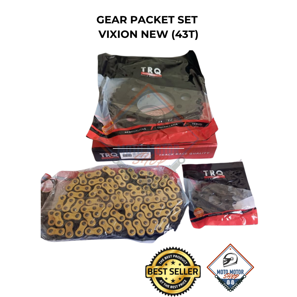 GEAR GIR SET PAKET VIXION NEW (43T) HITAM EMAS TRQ