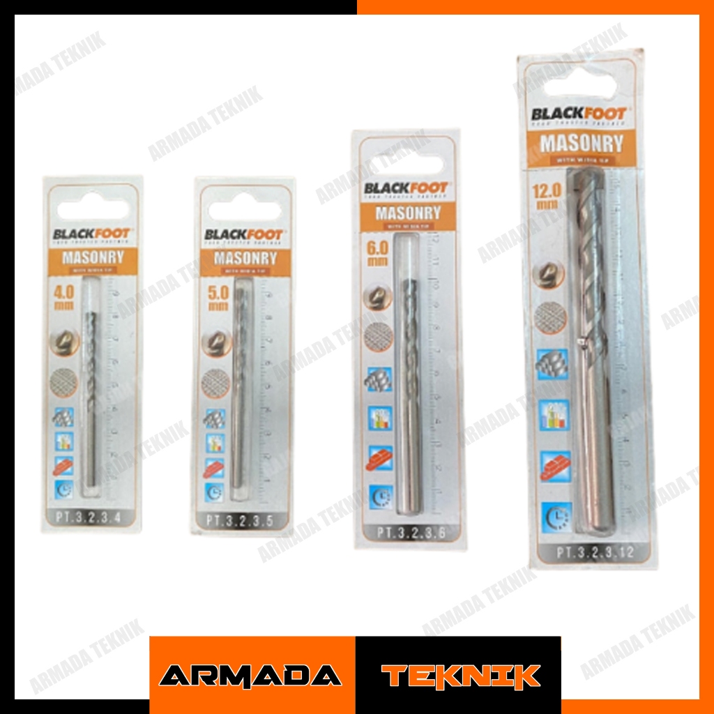 Mata Bor Tembok Widia Masonry Dril Bits 4-12 mm Blackfoot