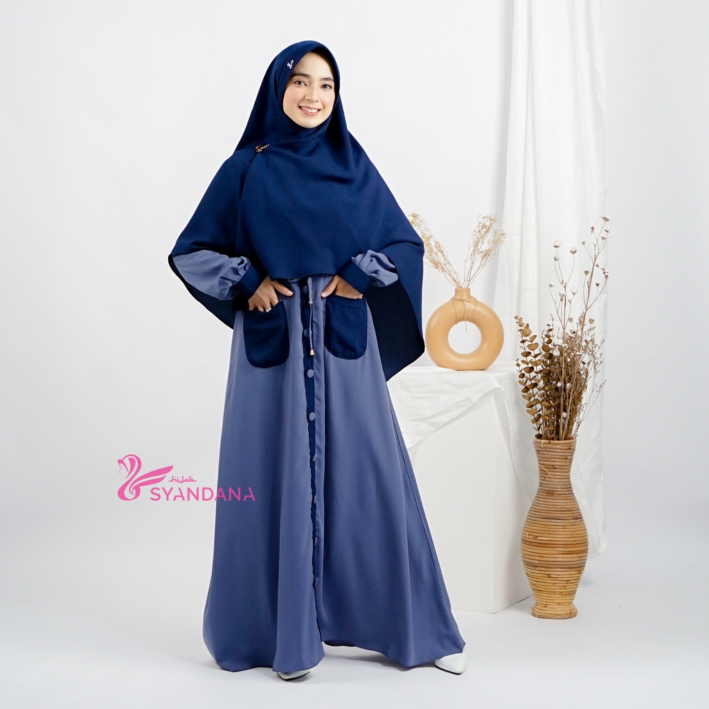 Hijab Syandana Gamis Syari Wanita Kekinian Kasya Dress Only (TANPA HIJAB)