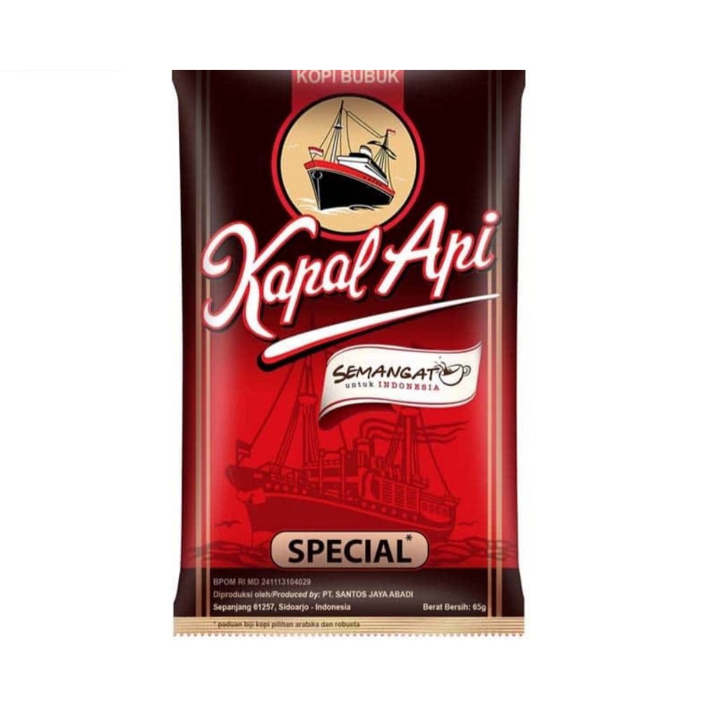 Kopi Kapal Api Bubuk Tanpa Gula Kopi Bubuk 60gr