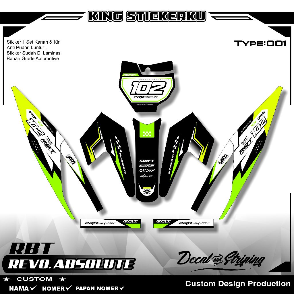 Striping RBT Revo Absolute semi fullbody , Stiker variasi Revo Absolute RBT bebek modif.KS.01