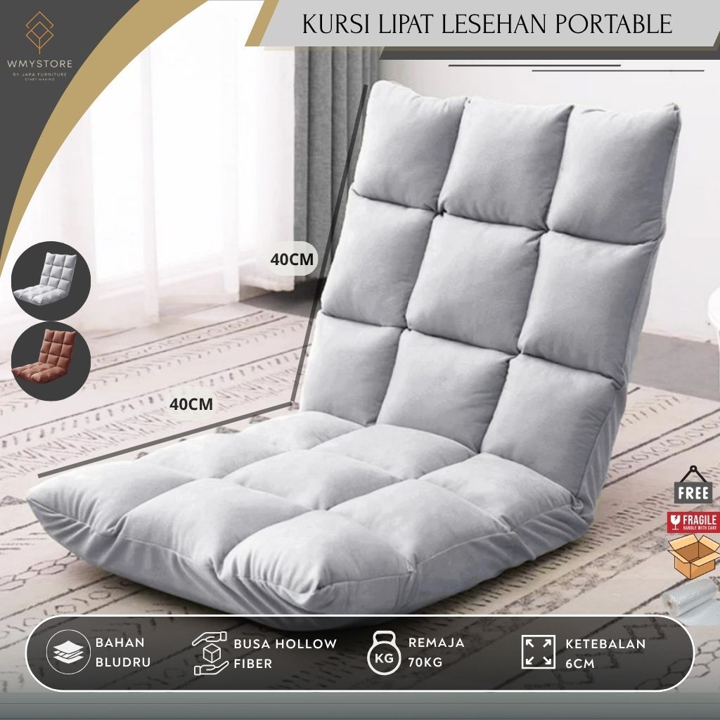 Kursi Lesehan Lipat Santai / Kursi Sandaran Lesehan Sofa Bed Gaming Portable Minimalis
