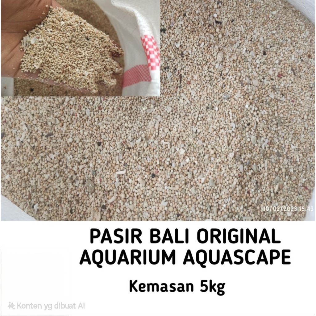 PASIR BALI AQUASCAPE DAN AQUARIUM MURAH - 1 KG Warna Cerah Bentuk Bulat Halus untuk Penghobi Ikan Hi