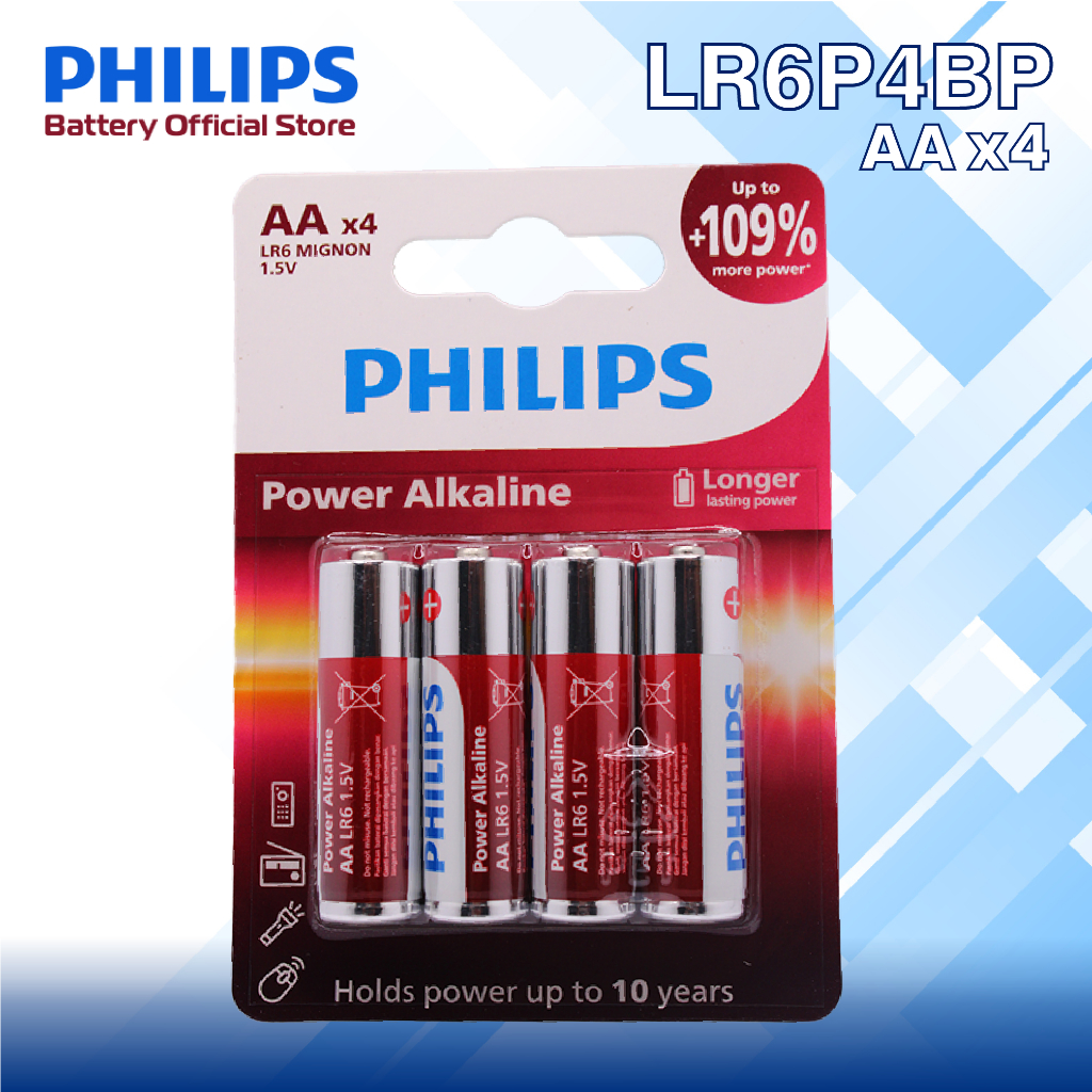 PHILIPS Baterai AA Power Alkaline 4 pcs