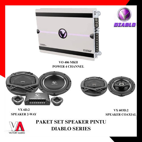 Paket Audio Mobil VENOM DIABLO Series Full SET POWER 4CH + SPLIT + COAXIAL ORIGINAL VENOM