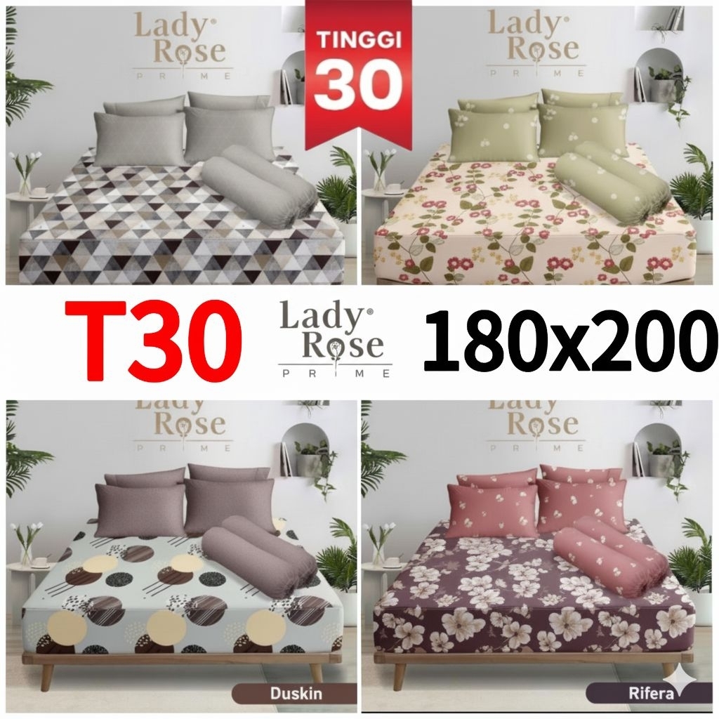 Sprei Lady Rose Prime 180x200 Tinggi 30 / Sprei Lady Rose / Lady Rose Sprei 180x200 / Sprei Motif Le