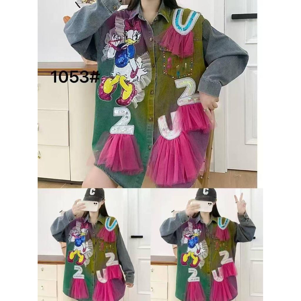 KEMEJA JEANS IMPORT DAISY / TUNIK JEANS / JAKET JEANS / KEMEJA OVERSIZE / KEMEJA WANITA / OUTER