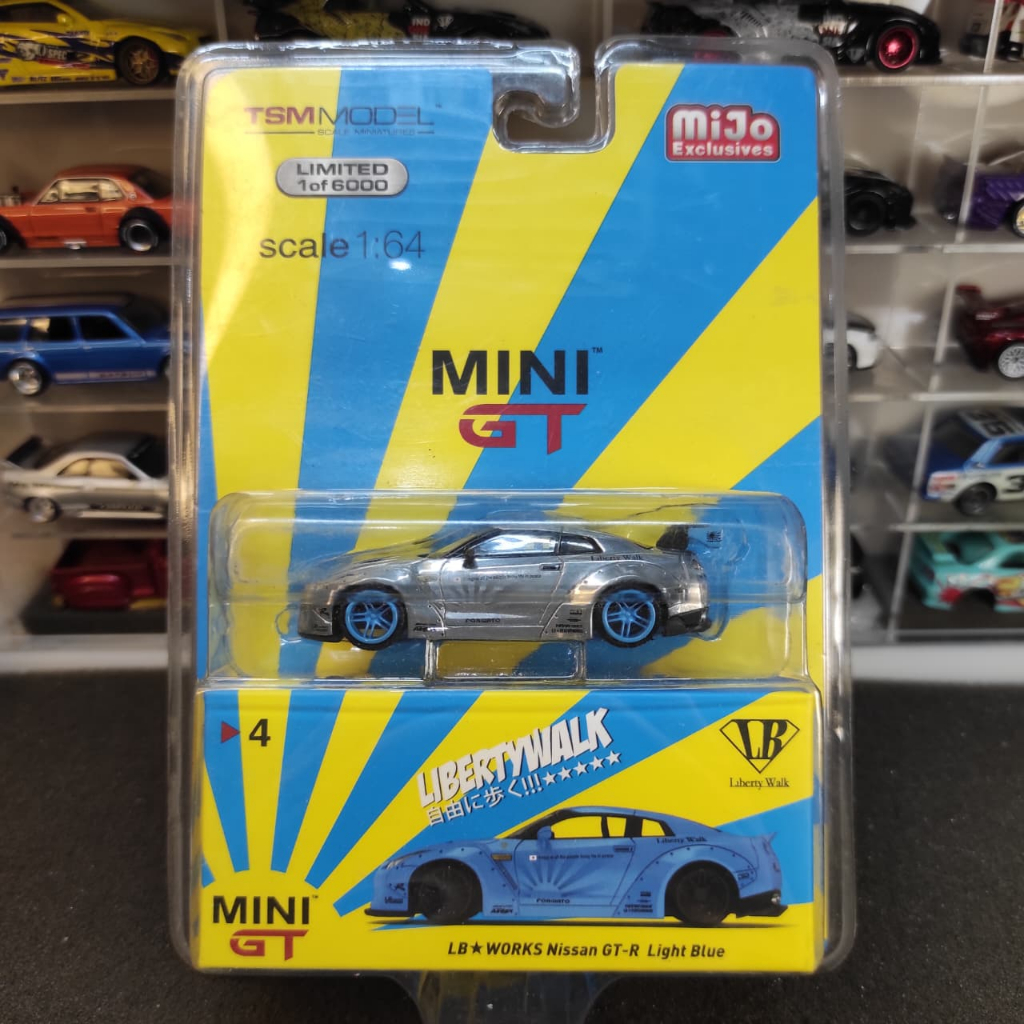 Mini GT CHASE No 4 LB Works Nissan GTR R35 Light Blue Mijo Exclusive