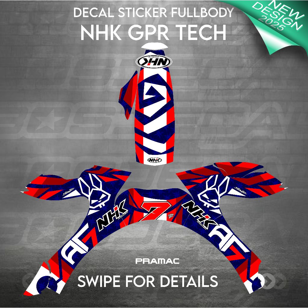 STIKER DECAL HELM NHK GPR TECH