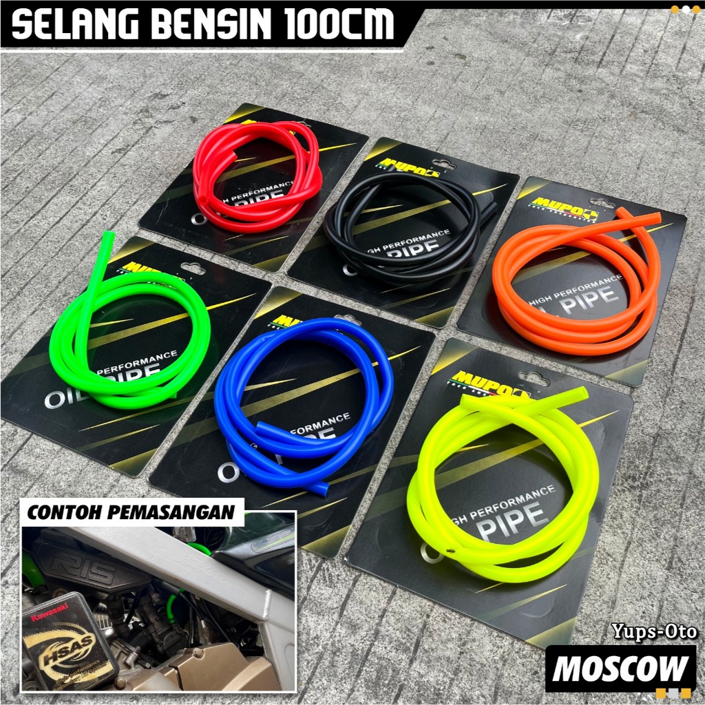 SELANG BENSIN 100 CM SELANG MOTOR MUPO RACE ORIGINAL KARET TAHAN PANAS SELANG MINYAK BBM ANEKA WARNA