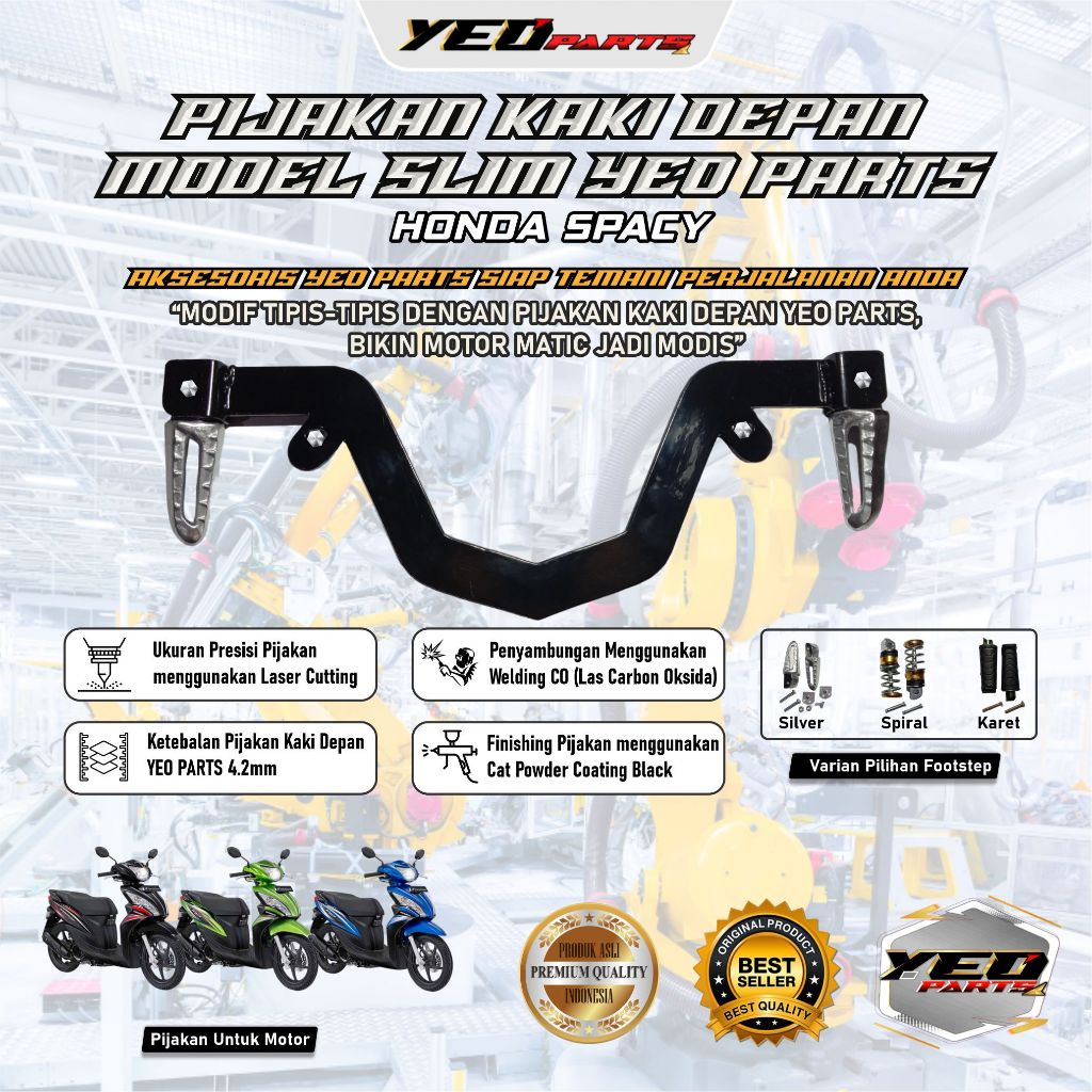 Footstep Pijakan kaki motor Honda Spacy fi karbu 2010-2017 slim flatbar aksesoris Spacy
