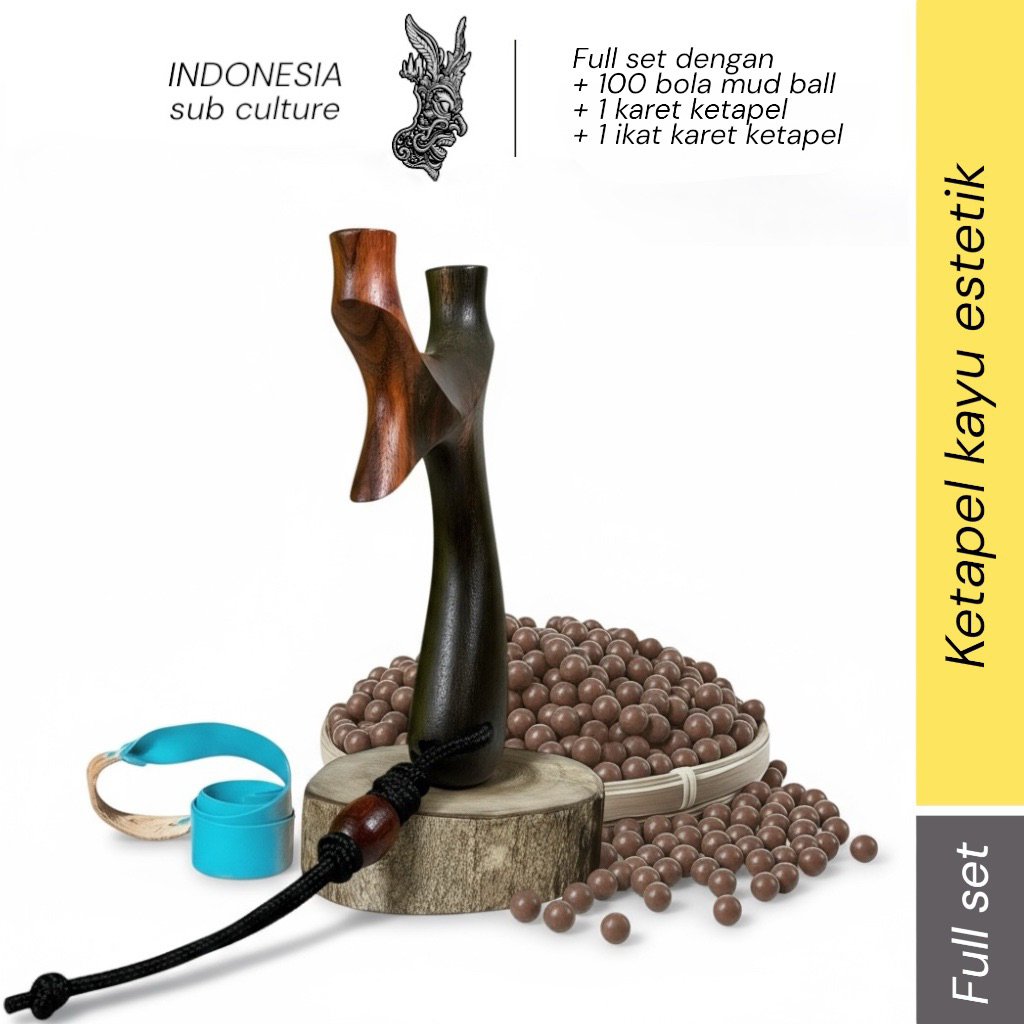 ketapel kayu pocket sonokeling full set - ketapel olahraga