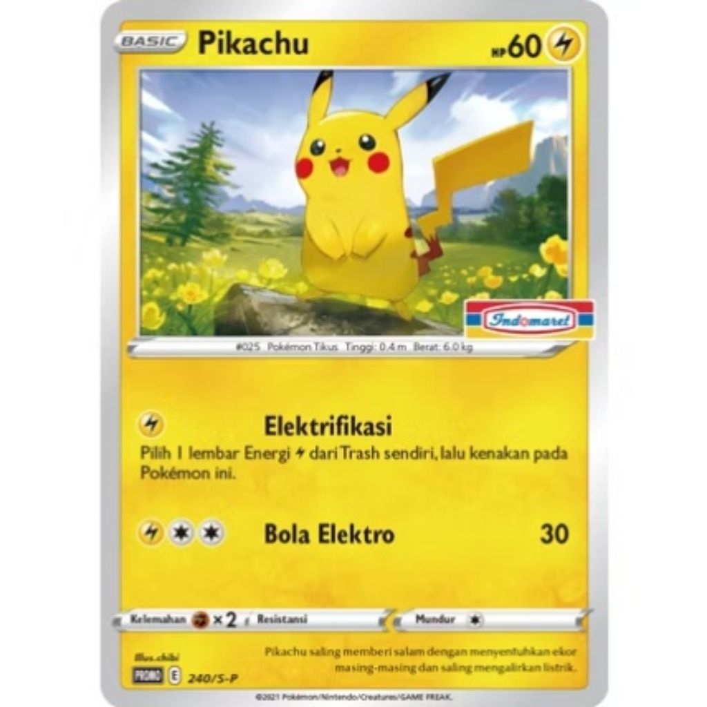 kartu pokemon pikachu promo indomaret