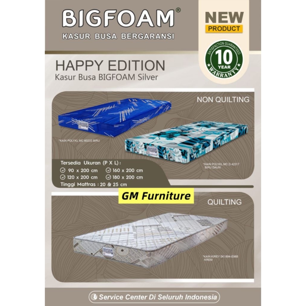 Kasur Busa Big Foam Happy Ukuran 90& 120 Cm Tebal 20 CM garansi 10 Tahun