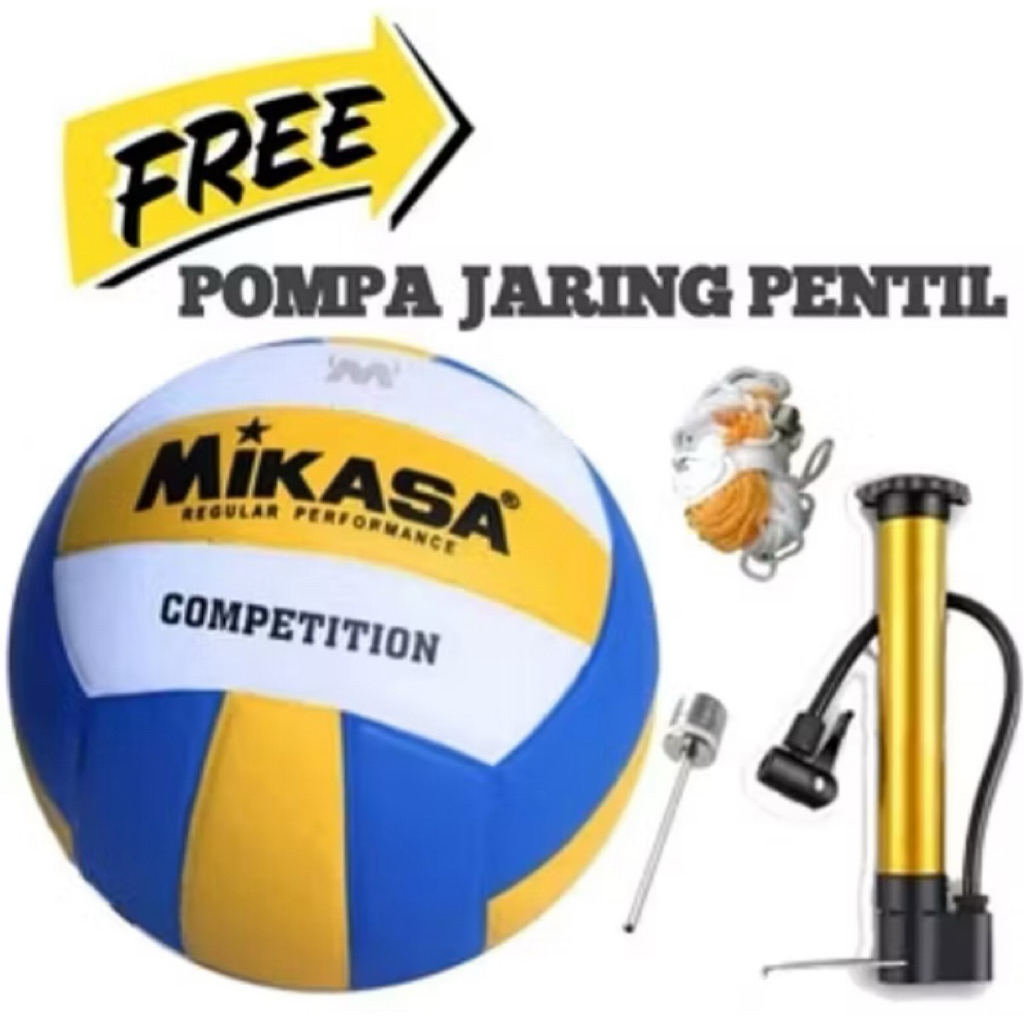 ORIGINAL BOLA VOLI/BOLA VOLLEY/VOLI MIKASA SIZE 5 , NASSAU SIZE 5 GRATIS POMPAAN