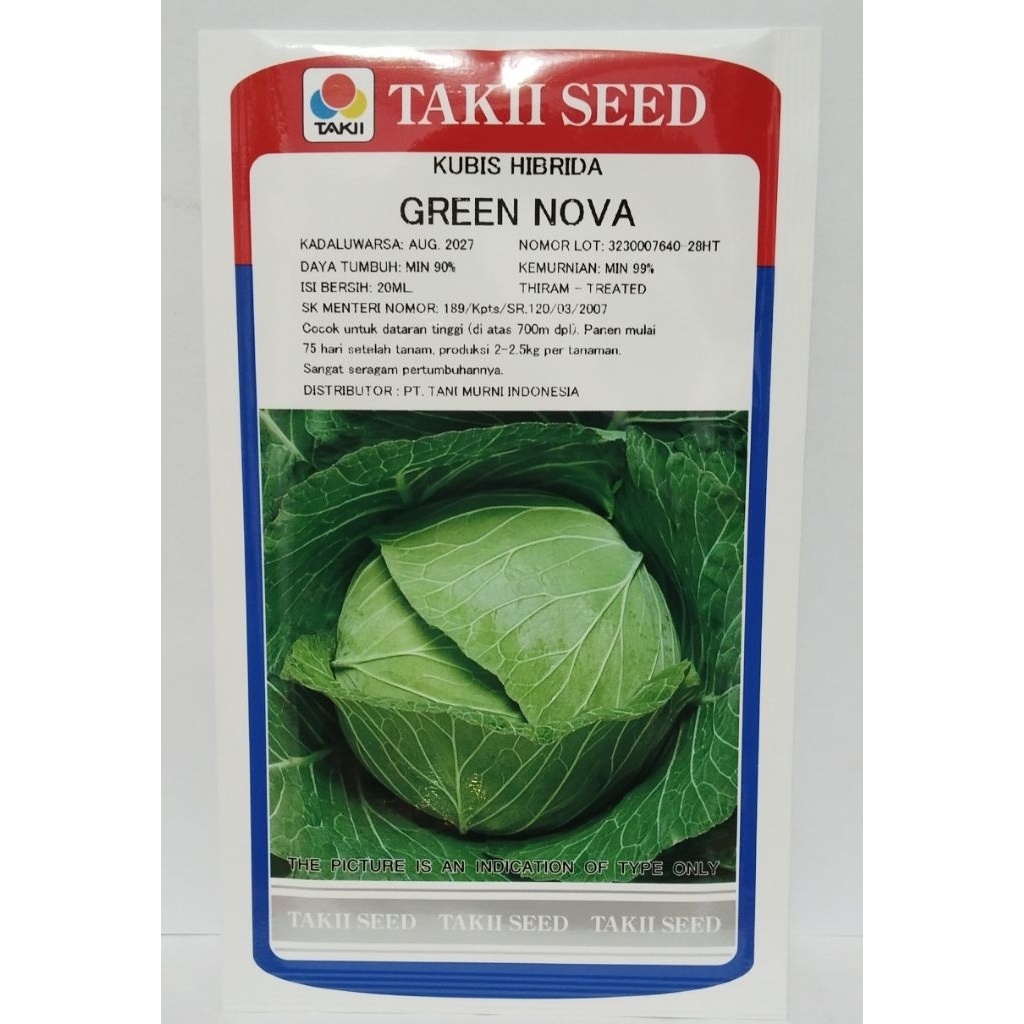 Benih kubis Green Nova/ kubis hibrida Green nova/Green nova