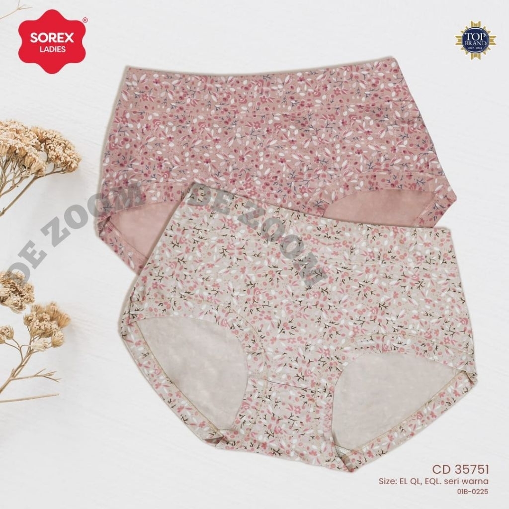 CD Sorex 35751 Celana Dalam wanita Motif bunga Model Tinggi Sepusar Size XL-3XL