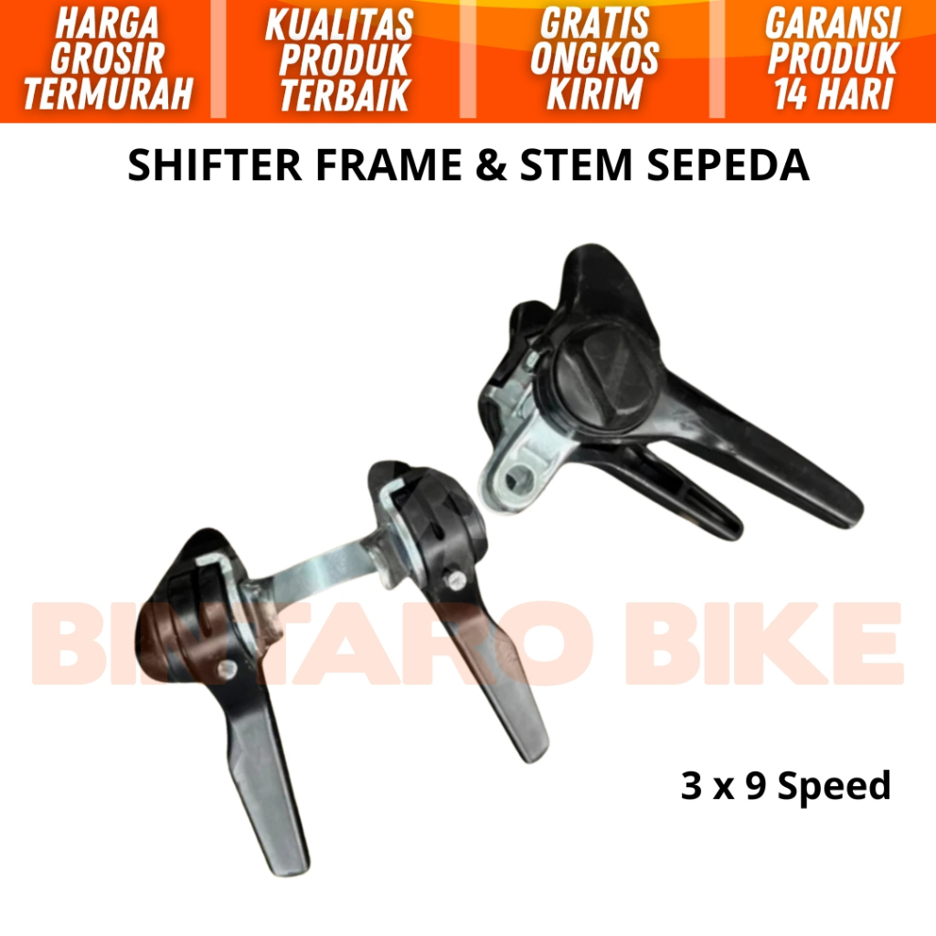 Shifter Sepeda 3x9 Speed Downtube shifter Stem dan Frame Sepeda Classic Jadul Vintage  Operan Gigi S