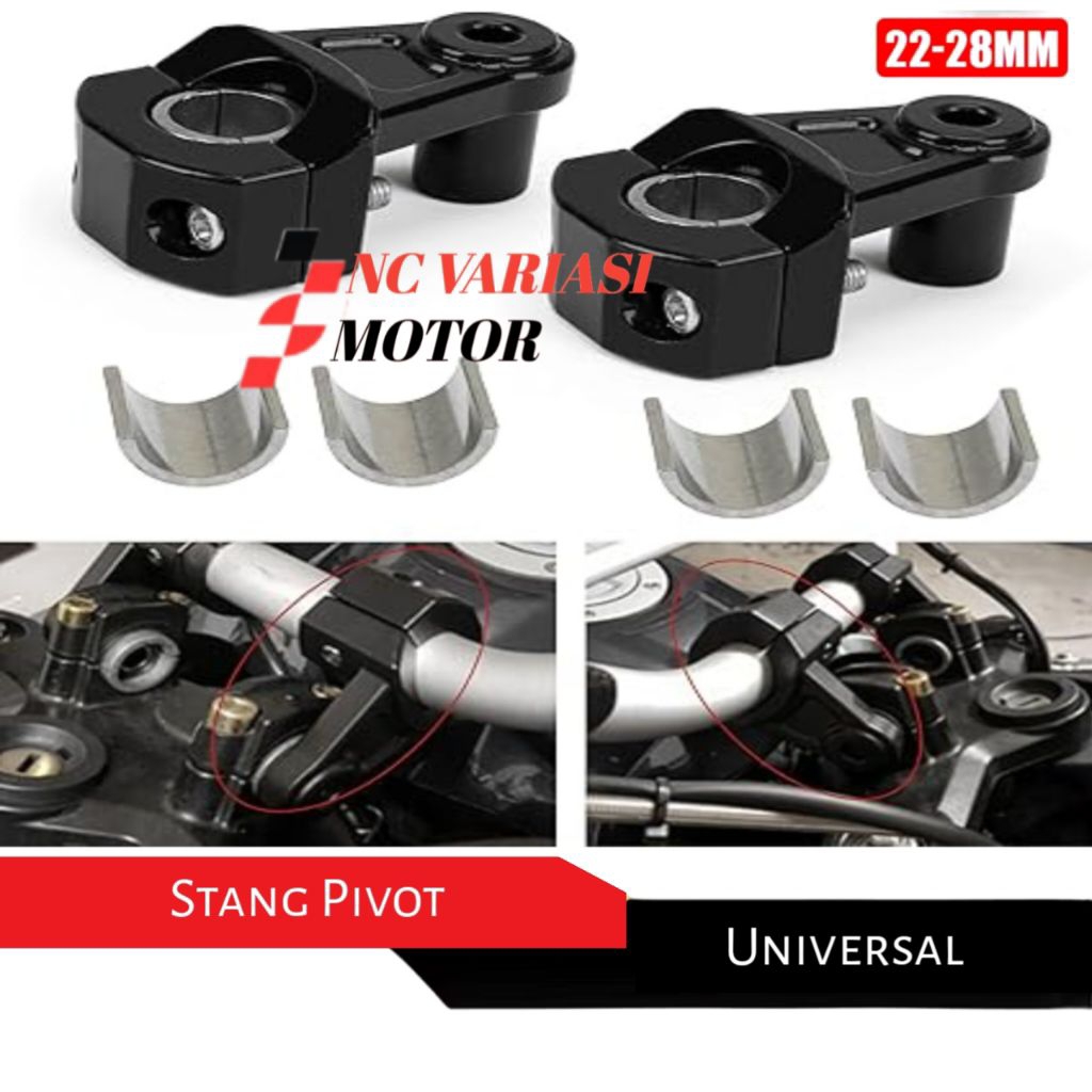Peninggi Stang Pivot + Ring Cnc Raiser Stang Pivot Riser Setang Raiser Handlebar Pivot Handle Bar Mo