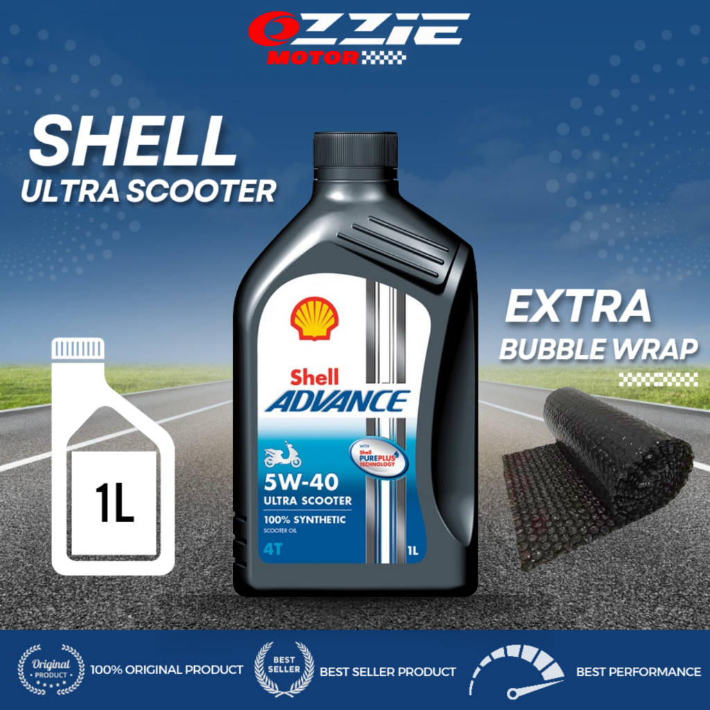 Shell Advance Ultra 10W40 / 15W50 / 5W40 MA & MB 1L Oli mesin motor Matic & 4T 100% synthetic