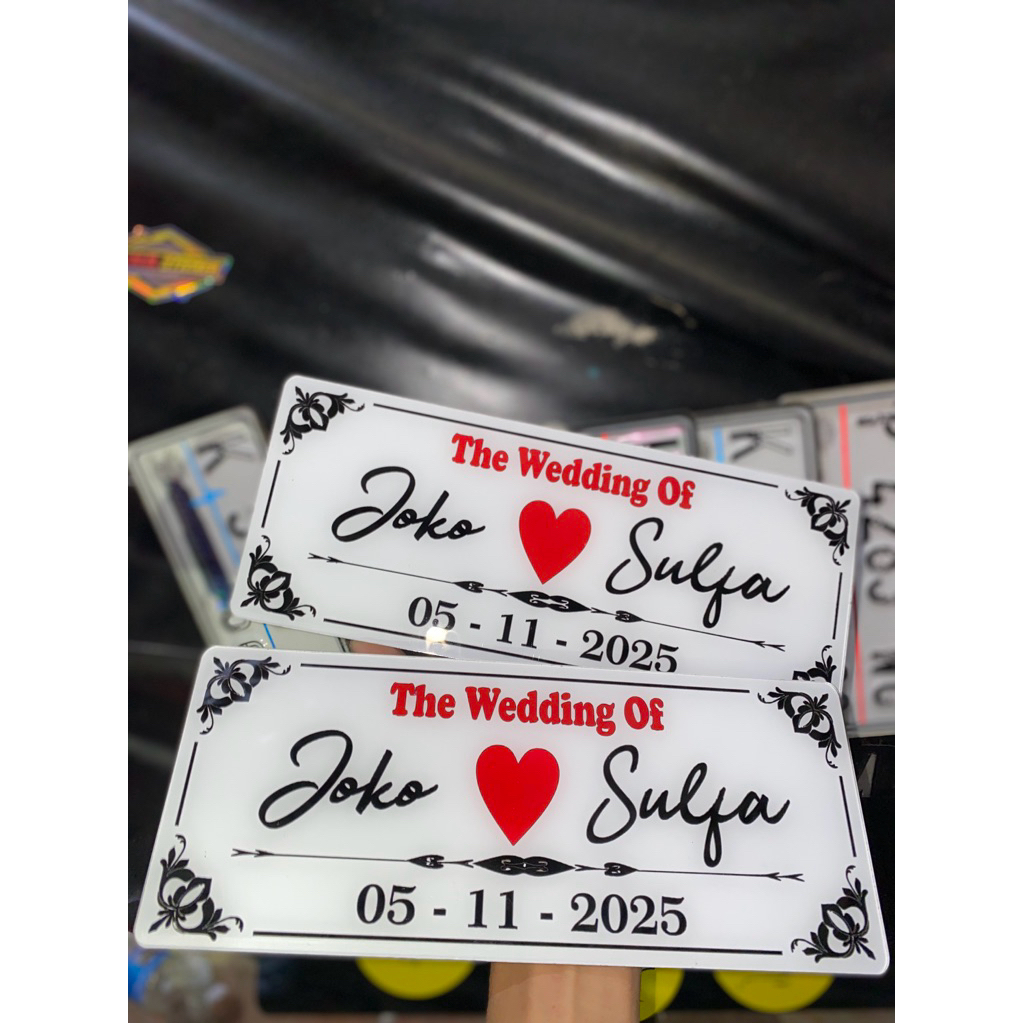 PAPAN PLAT WEDDING MOTOR CUSTOM ALL MOTOR UNIVERSAL
