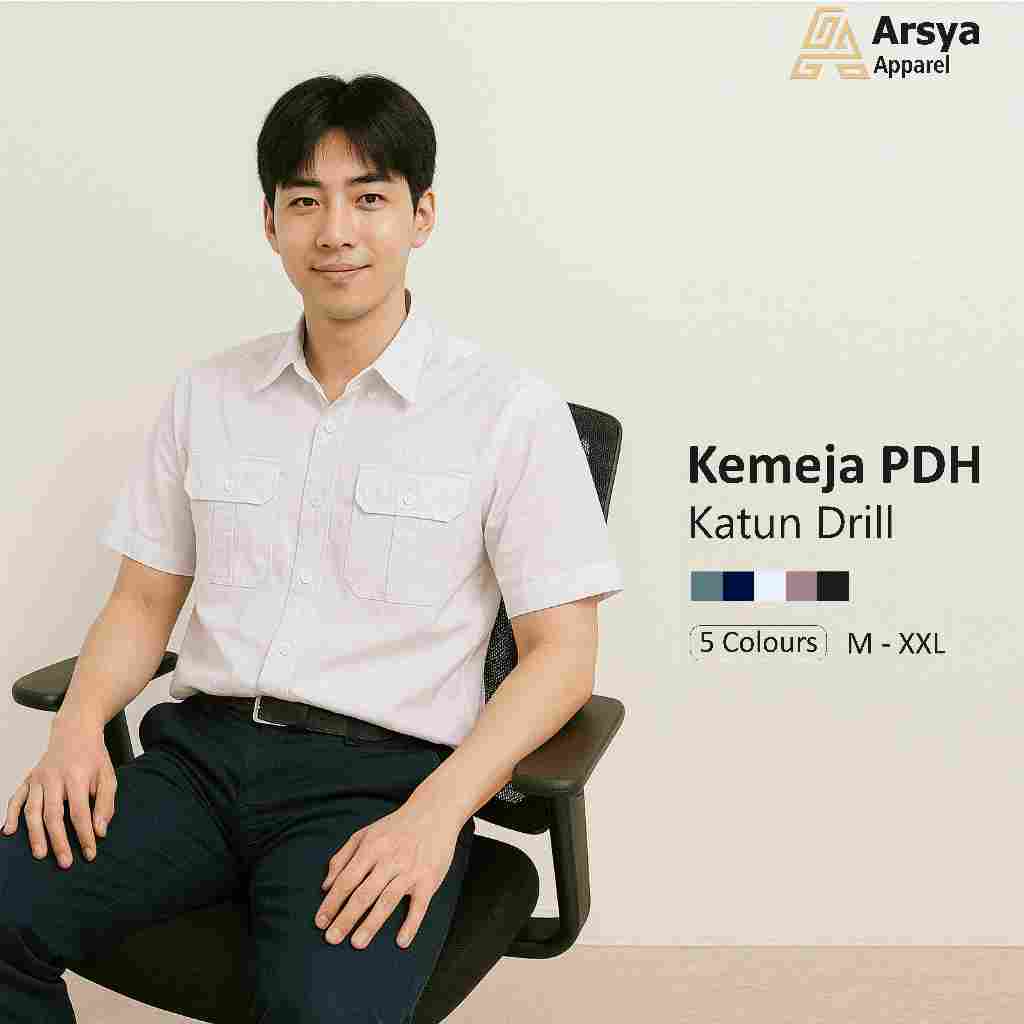 Baju Pdh Pdl Putih Pria Kemeja Dinas Putih Pria Lengan Pendek Seragam PNS Baju Hem Putih Pns Pemda