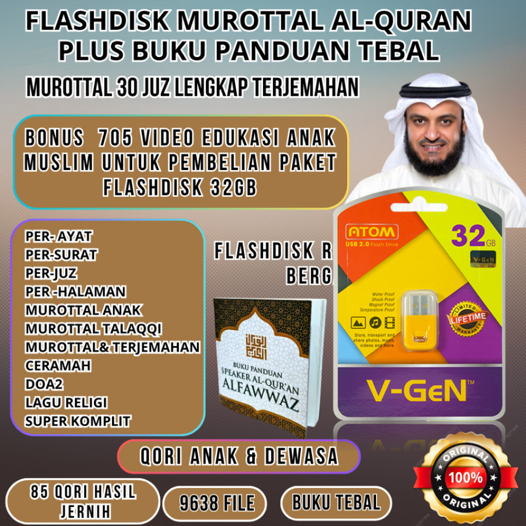 FLASHDISK Murottal Murotal Murattal ALQUR'AN 30 JUZ - FLASHDISK 32GB Terlengkap Terbaru