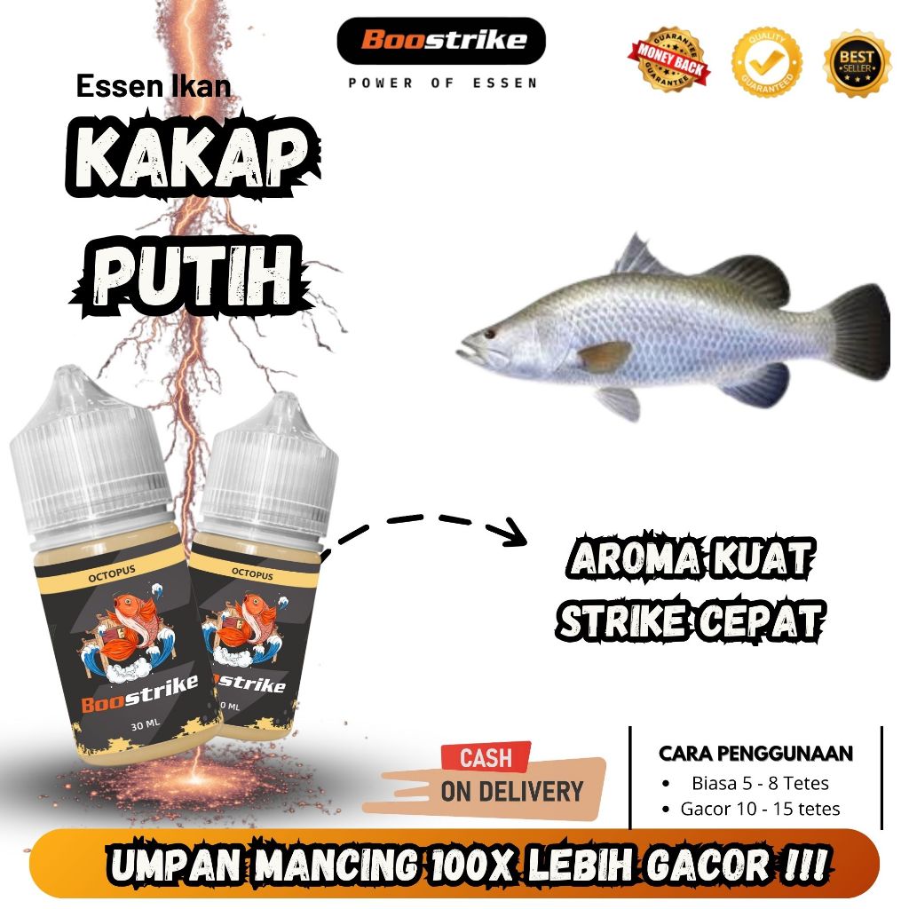 Essen Ikan Baramundi ( Kakap Putih ) Essen Gacor Aroma Tajam Isi 30ml
