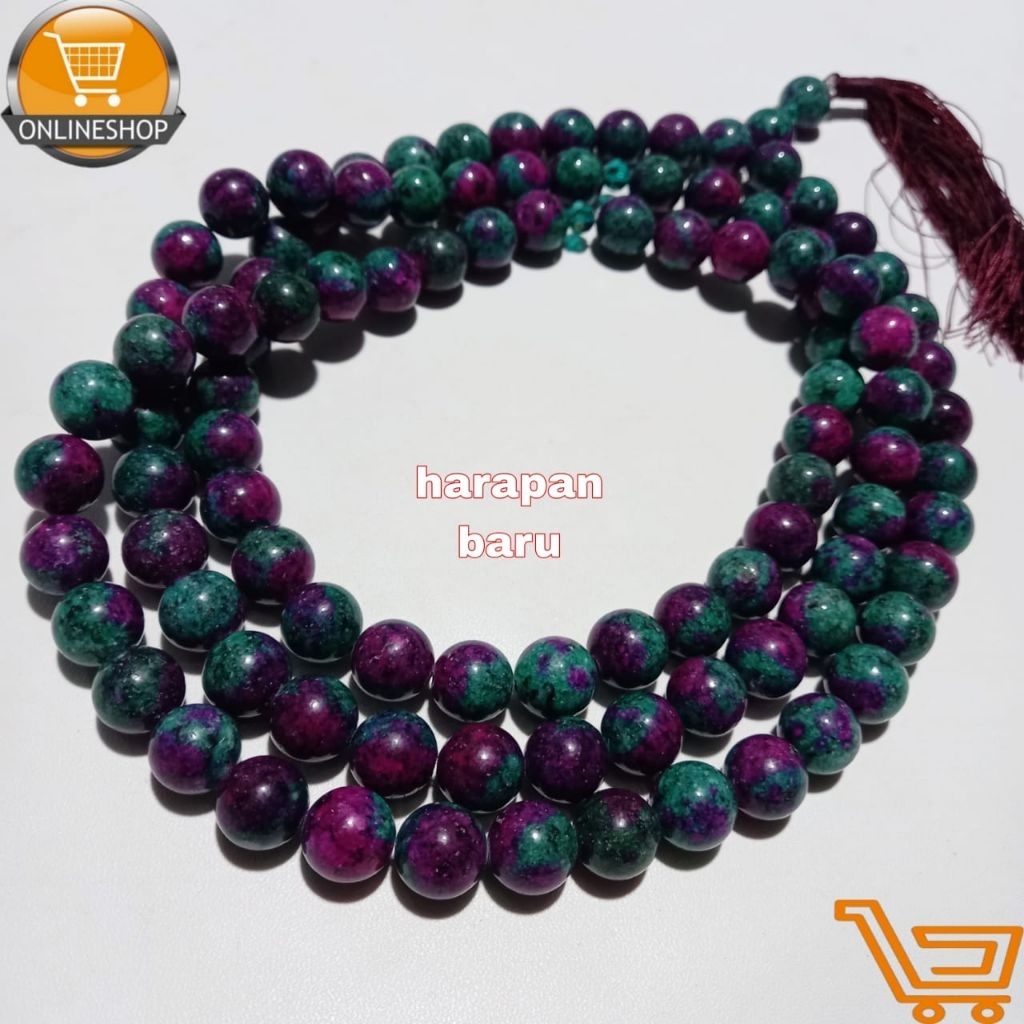 TASBIH BATU RUBY TANZANIA 12 MM 99 BUTIR