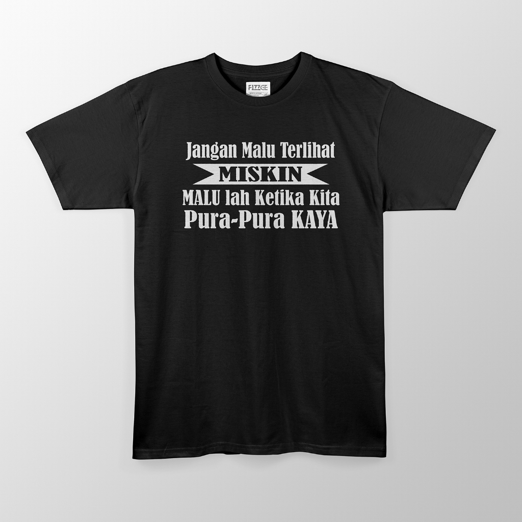 Baju Kaos Distro Pria Wanita Kata JANGAN MALU Murah Keren Bertulisan Pakaian Kekinian