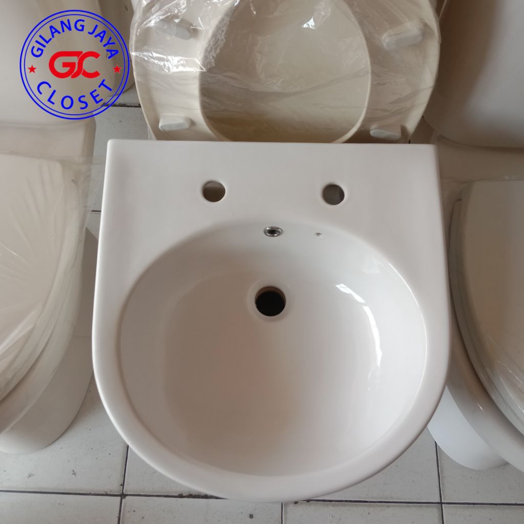 Westafel Gantung TOTO Lw 529 Varian Warna -Wastafel Cuci Tangan 1 Set Alat Komplit Free Peti Kayu