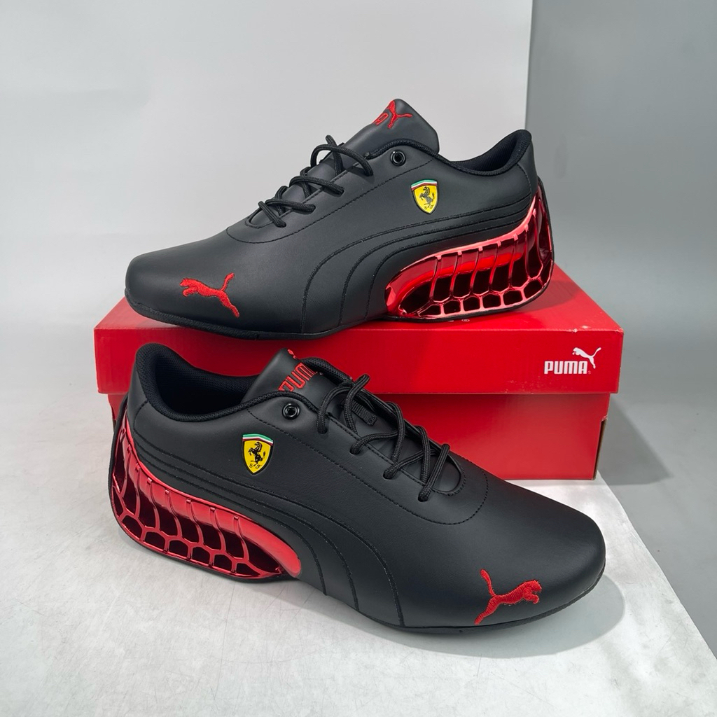 Sepatu pria Puma Ferrari X Roma Black Red