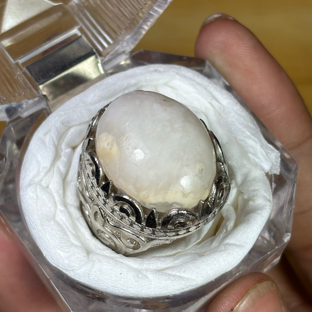 Cincin Pria / incin Batu Akik Natural (Asli) Mani Gajah Hu (COD) Dim Kantoran Ring Alpaka Super Top 