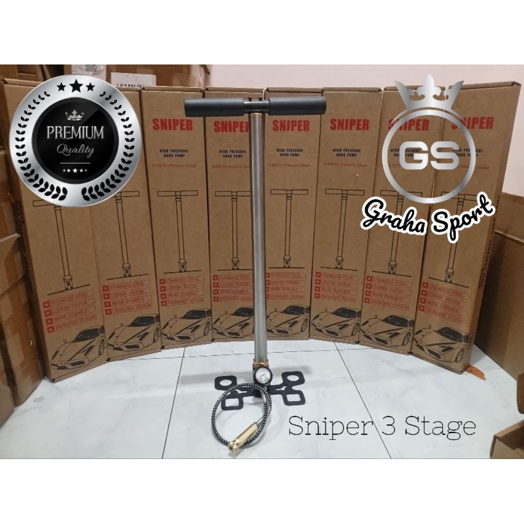 Pompa Pcp Sniper 3 Stage, Pompa Pcp Lipat Murah, Pompa Pcp Sniper, Pompa Pcp 6000psi, Pompa Pcp