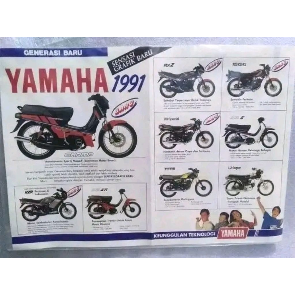 brosur iklan yamaha 1991 asli bukan copy