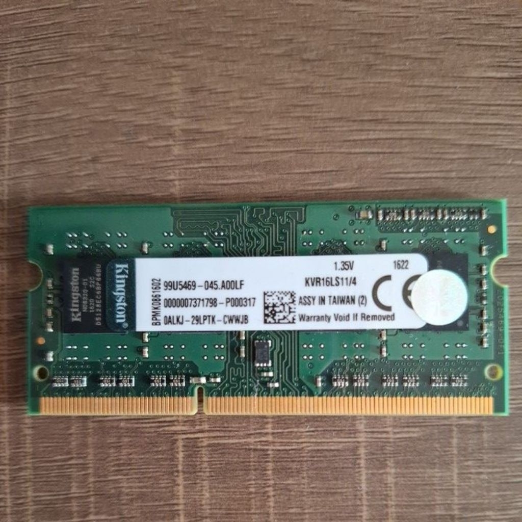 RAM KINGSTON SODIMM DDR3L 4GB 12800 RAM LAPTOP
