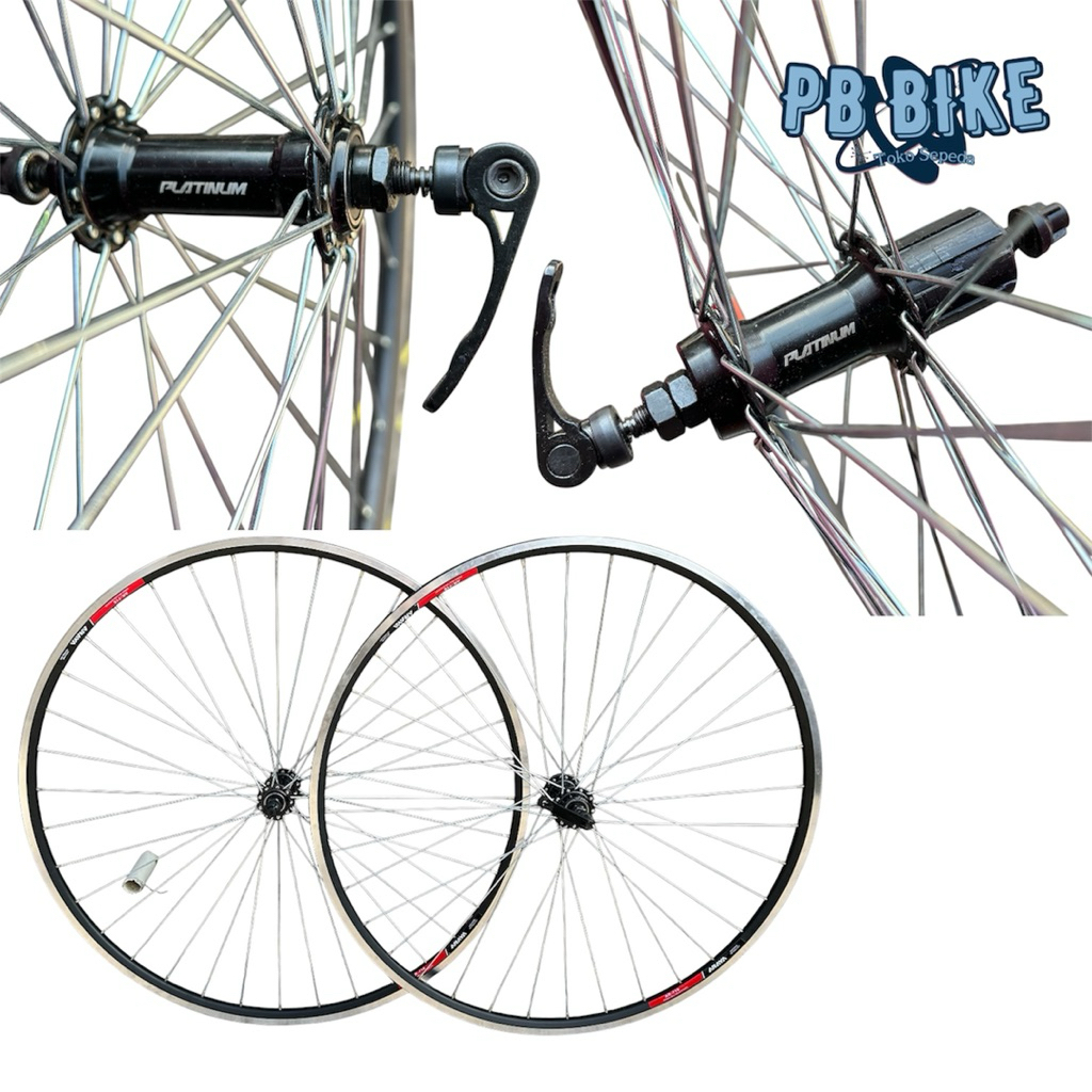 Wheelset Velg 700c Araya AR 719 Hub Cassette Slup Platinum