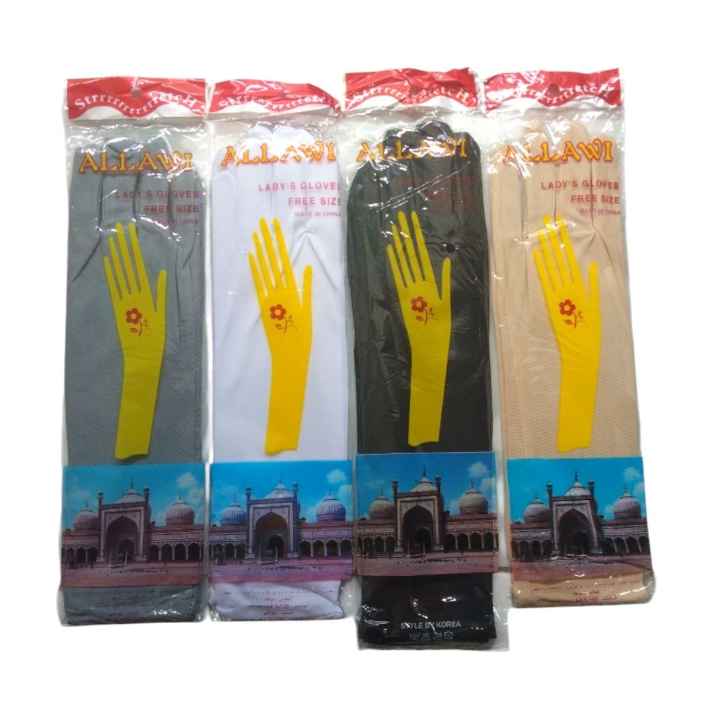 3 PASANG SARUNG TANGAN ALLAWI SARUNG TAGAN PANJANG SARUNG TANGAN STOKING SARUNG TANGAN HAJI SARUNG T