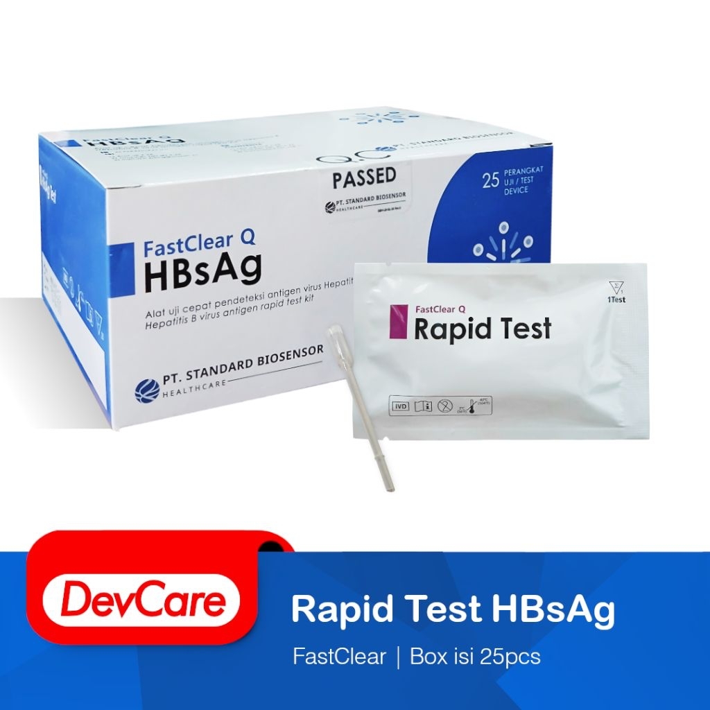 Alat Tes Uji Cepat Antigen Virus Hepatitis B FastClear Q HBsAg Rapid Test Kit Box isi 25 Pcs