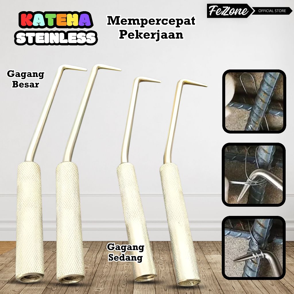 Kateha Ngau Dawai Alat Pengikat Kawat Bendrat Besi Beton Full Steinless FEZONE