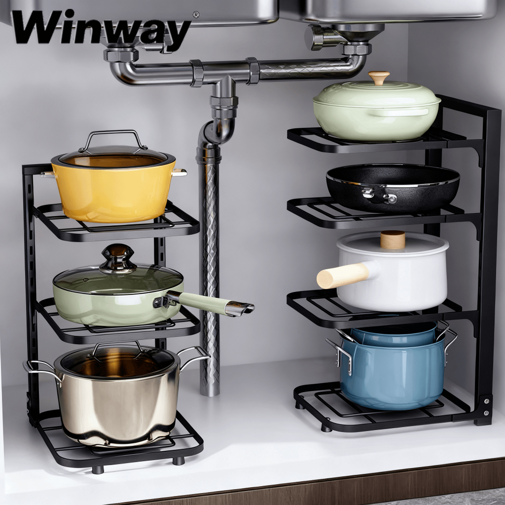 Rak Panci Susun Bawah Kolong Dapur Rak Pot Kabinet Atas Wastafel Dapur Di Bawah Rak Kolong Dapur