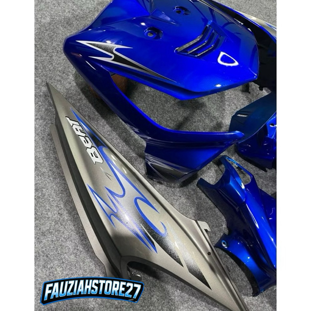 Full Body Halus Honda Beat Karbu 2008- 2012 Warna biru cendy & grey varian custom List Striping Tran